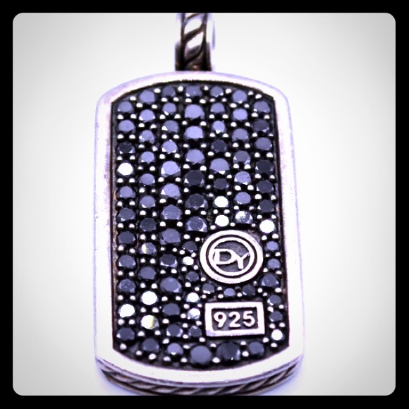 David Yurman Other - David Yurman Large Black Diamond Pave Dog Tag